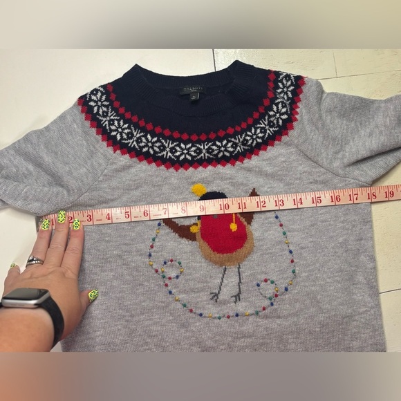 Talbots Christmas Cardinal Bird Holiday Lights Wool Blend Festive Sweater Small - Picture 3 of 7
